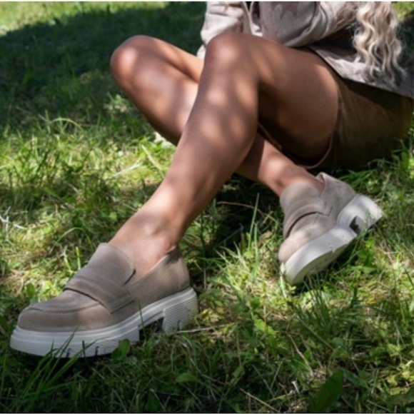 Paul Green Chunky Loafer Stone leather size 3.5 / 6 - Picture 4 of 16